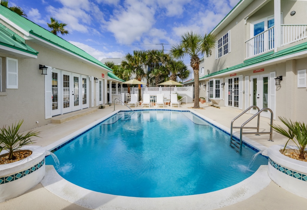Best Places to Visit in Florida for Couples, photo of the outdoor pool at a Flagler beach hotel