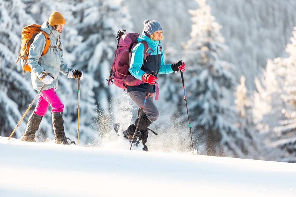 Snowshoers at Great Glen Trails in the White Mountains of New Hampshire