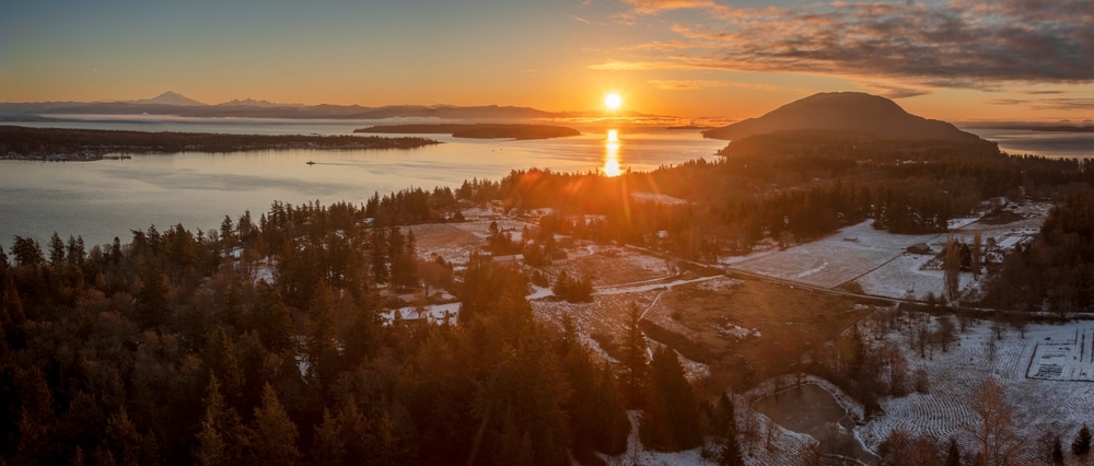 Winter view of Friday Harbor, one of the best things to do in the San Juan Islands in winter