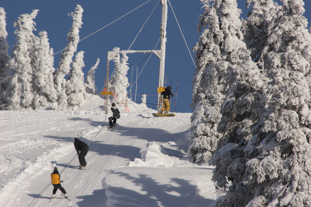 Skiers at Hurricane Ridge Ski Area near Port Angeles