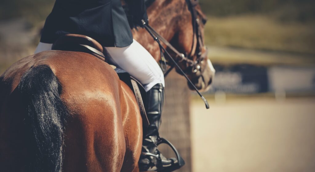 Rider on horseback in an event at the Tryon Equestrian Center near Saluda, NC