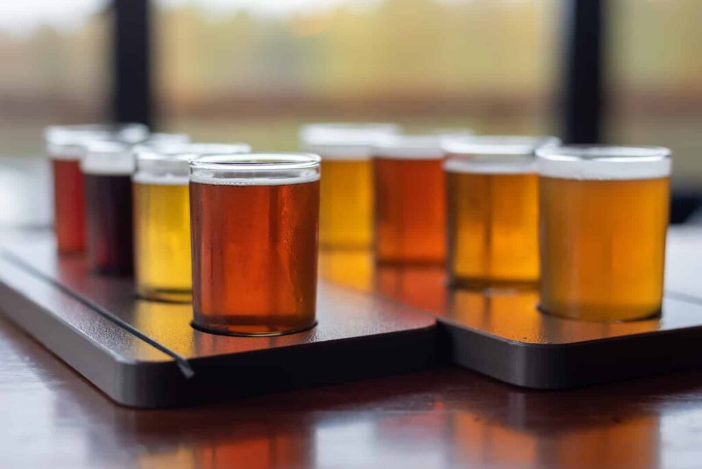 flight of beer at top-rated Minnesota breweries