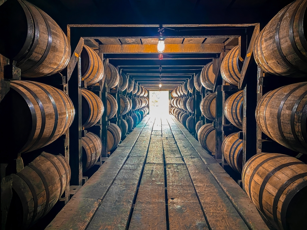 Driftless Glen Distillery, bourbon barrels aging in the Rickhouse
