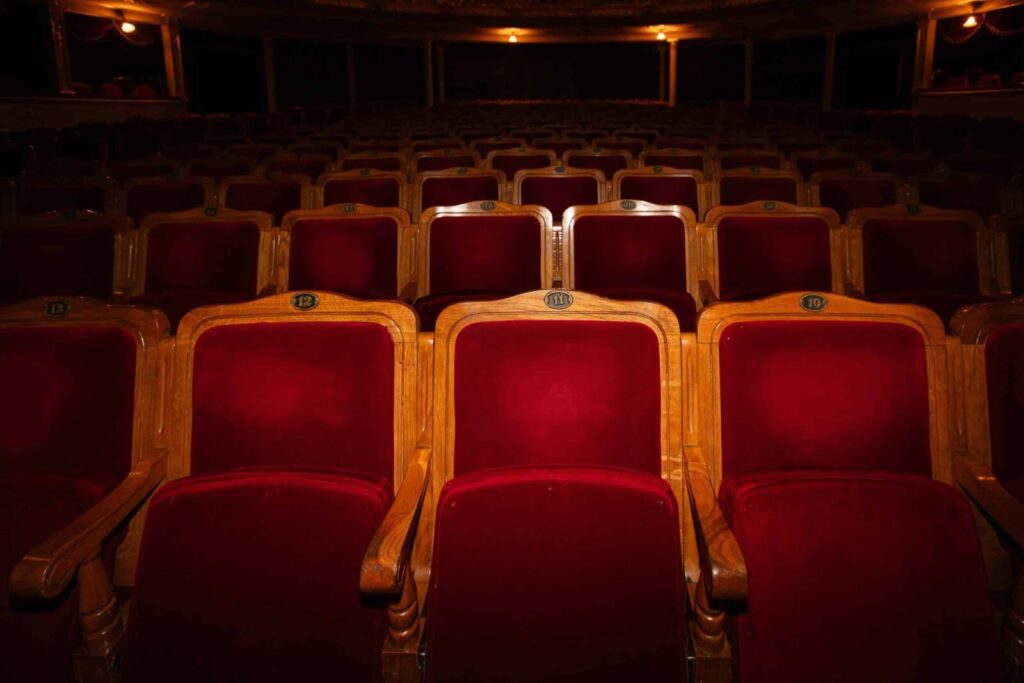 See a Show at the Latchis Theater in Vermont, photo of the Row of red seats in theatre