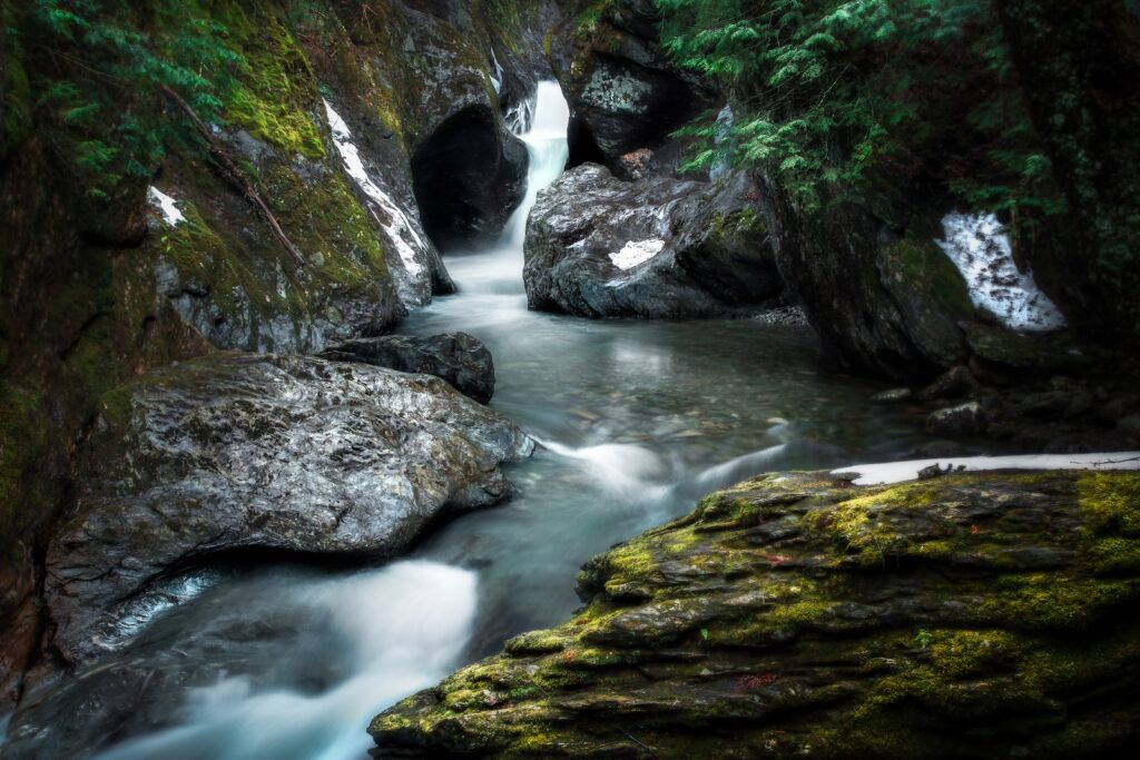 Lower portion of Texas Falls, one of the prettiest waterfalls in Vermont