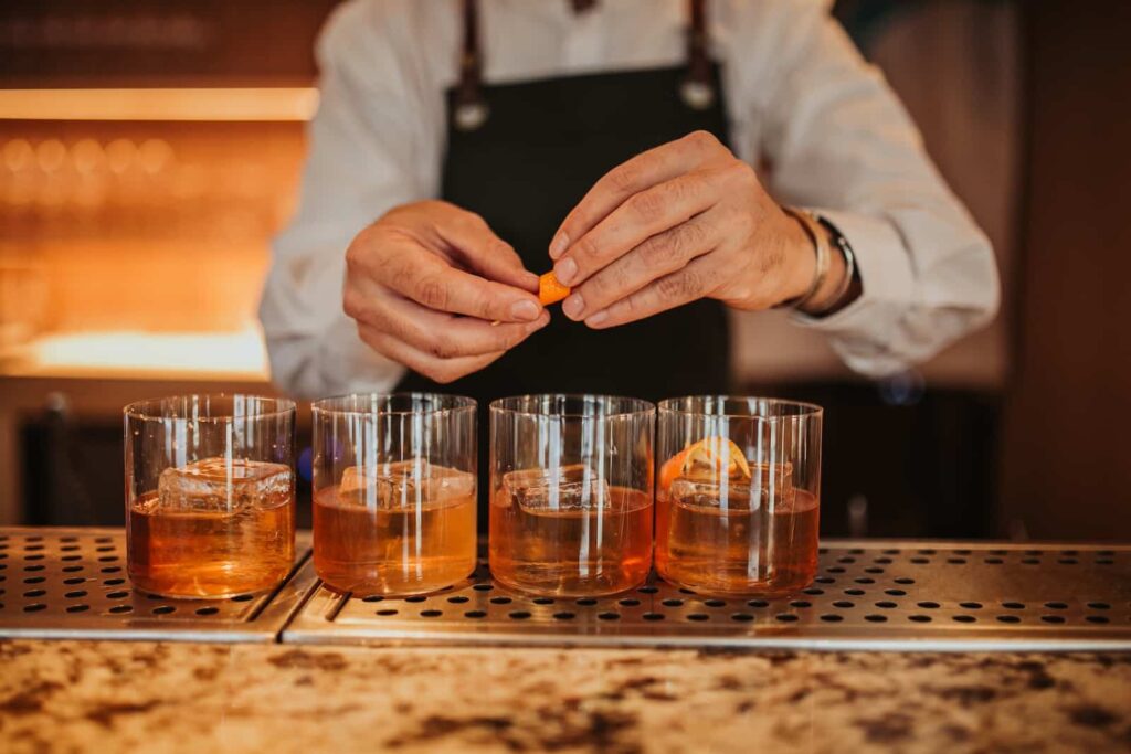 Bartender making Old Fashioneds at Wisconsin Supper Clubs
