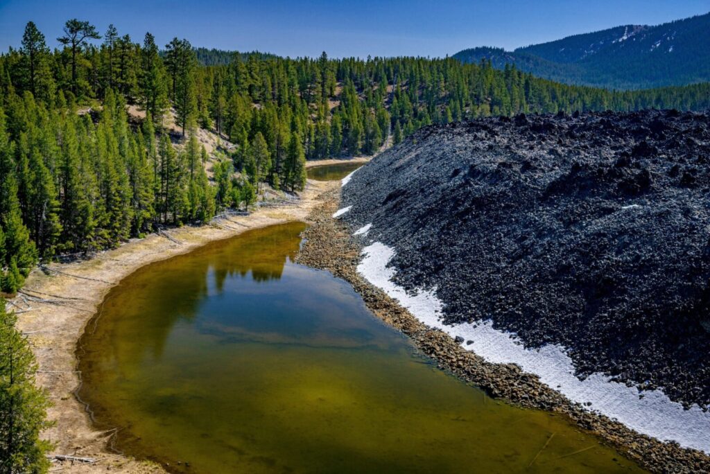 Small Lake at the Edge of Lava Lands at the Newberry National Volcanic Monument