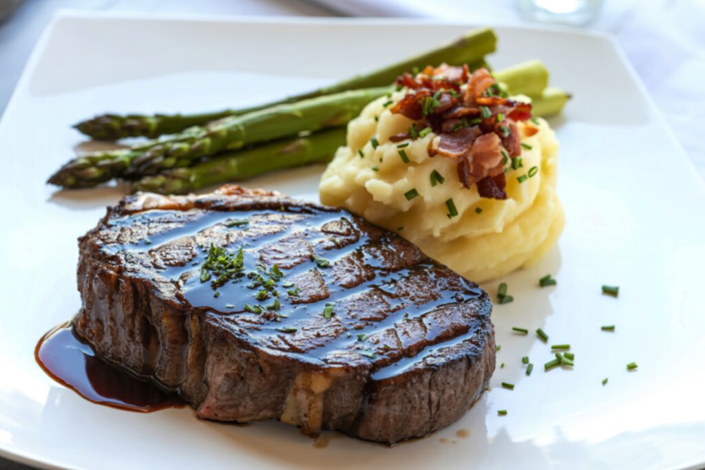 Enjoy a perfect rib eye steak at Eighteen Ninety Grille in Granbury