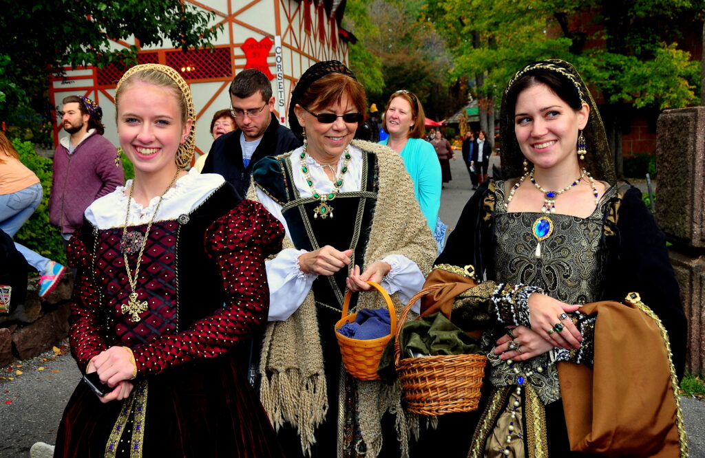 Women at the Pennsylvania Renaissance Fair at Mount Hope Estate.