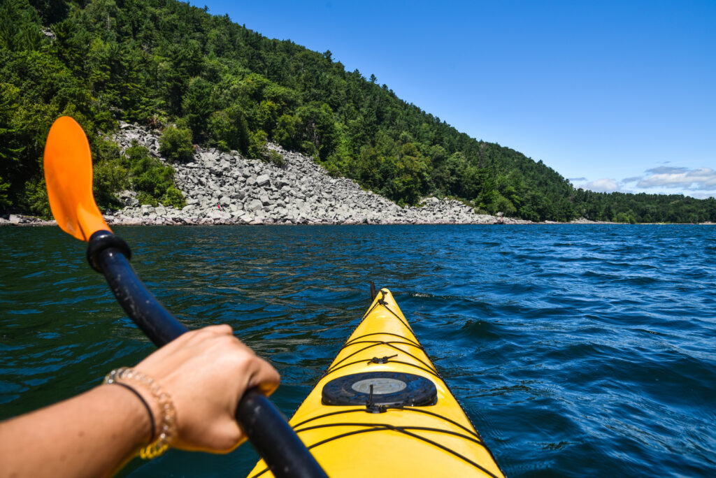 Kayaking on Devils Lake Wisconsin near Baraboo