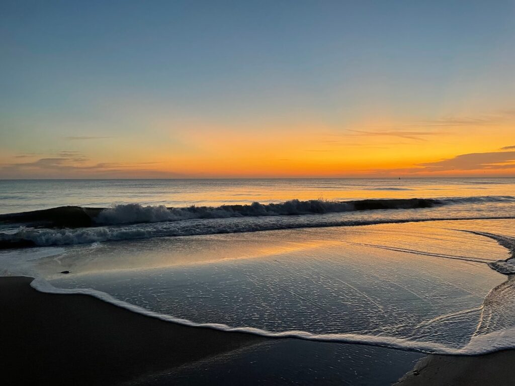 A Sunset at the beach is one of the best things to do in Vilano Beach Florida
