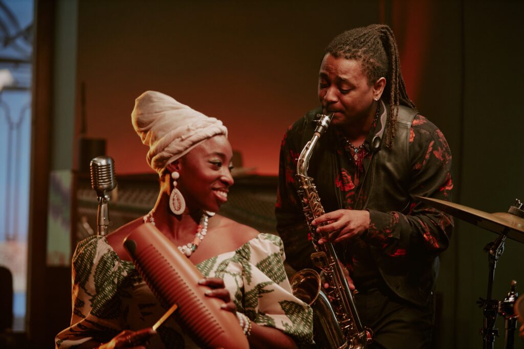 Musicians at a club along the Mississippi Blues Trail.