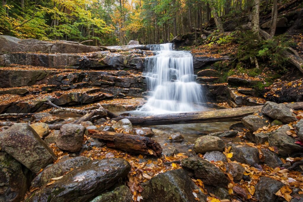 Falling Waters Trail in Franconia Notch State Park, NH