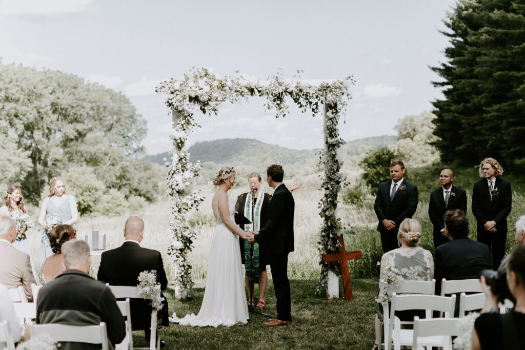 Outdoor farm wedding in Red Wing MN