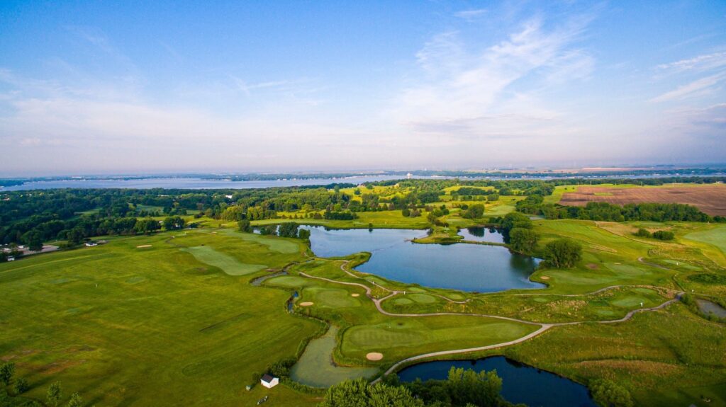 An aerial of Brooks Golf Course in Okoboji